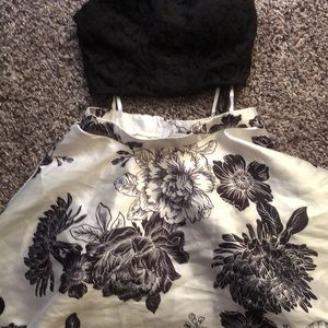 Black and white two piece homecoming dress